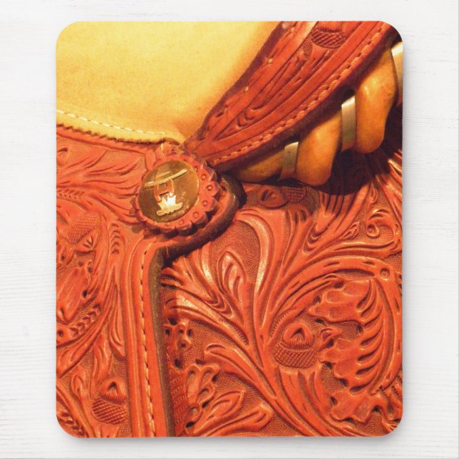 Faux Tooled Leather Saddle Mouse Pad (Front)