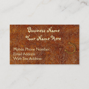 Faux Tooled Leather Western style 3 Business Cards