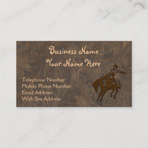 Faux Tooled Leather Western style Business Cards