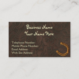 Faux Tooled Leather Western style V Business Cards