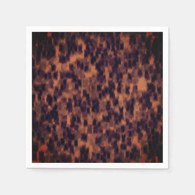 Faux Tortoise Shell Animal Print Pattern Party Napkin (Front)