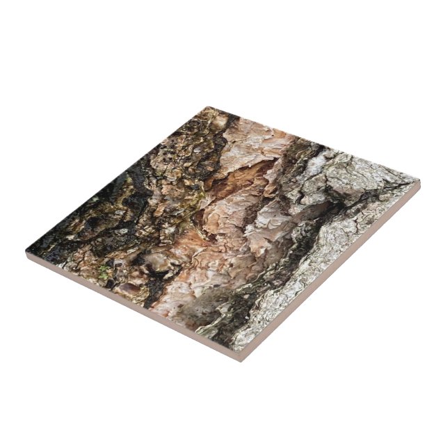 Faux Tree Bark Texture Ceramic Tile (Side)