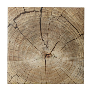 Faux Tree Rings Background Ceramic Tile