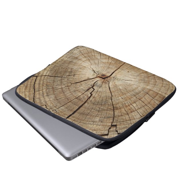 Faux Tree Rings Background Laptop Sleeve (Front Bottom)