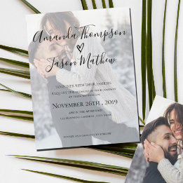 Faux Vellum Effect | 2 Sided Photo | Wedding Invitation