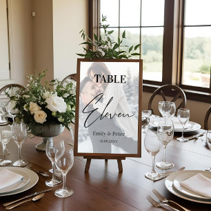 Faux Vellum Photo Wedding Eleven Table Number
