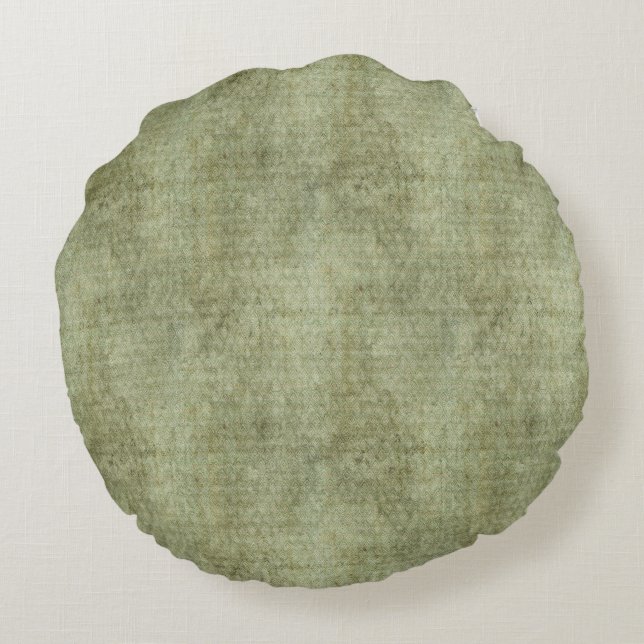Faux Velvet - Mint Green Round Cushion (Back)