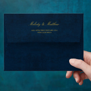 Faux Velvet Texture Print Wedding Envelope