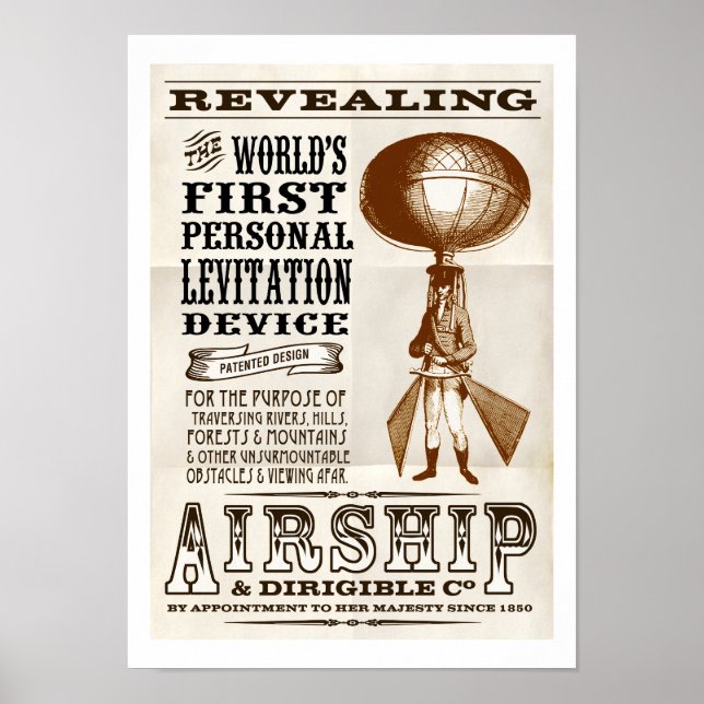 Faux Victorian Airship & Dirigible Co poster (Front)