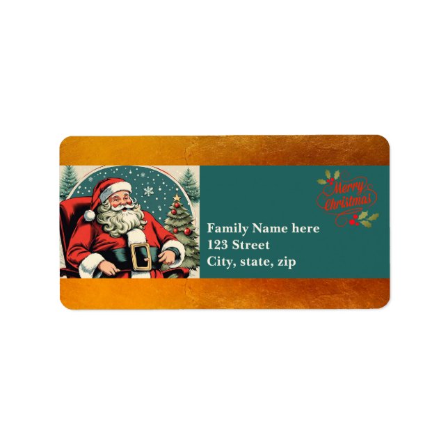 Faux Vintage illustration Santa Claus ReAdL2 Label (Front)