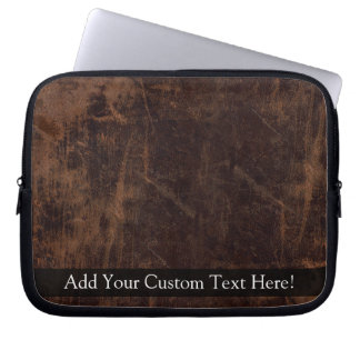 Faux Vintage Leather-Look Laptop Sleeve