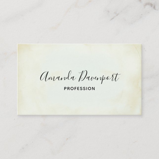 Faux Vintage Parchment Simple Business Card (Front)
