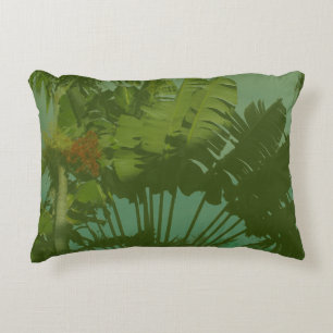Faux Vintage Tropical Fabric Decorative Cushion