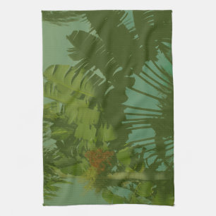 Faux Vintage Tropical Fabric Tea Towel