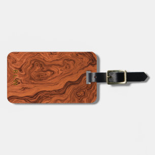 Faux Walnut Wood  Luggage Tag