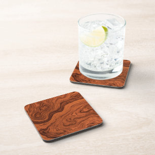Faux Walnut Woodgrain  Coaster