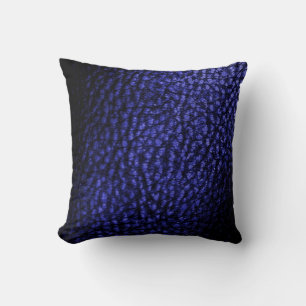 Faux Warm Navy Blue Metalic Leather-Solid Cushion