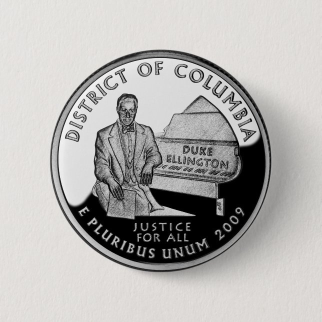 Faux Washington District of Columbia Quarter 6 Cm Round Badge (Front)