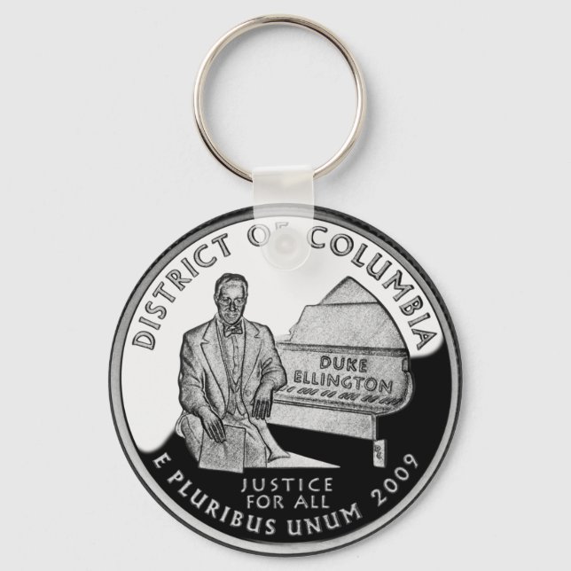 Faux Washington District of Columbia Quarter Key Ring (Front)