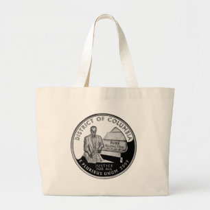 Faux Washington District of Columbia Quarter Large Tote Bag