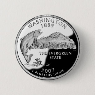 Faux Washington State Quarter 6 Cm Round Badge
