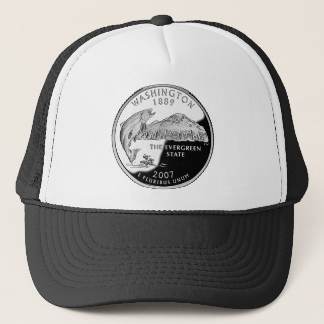 Faux Washington State Quarter Trucker Hat (Front)