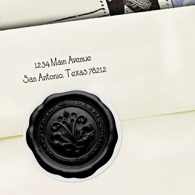 Faux Wax Envelope Seal Style 4 Black Sticker (Creator Uploaded)