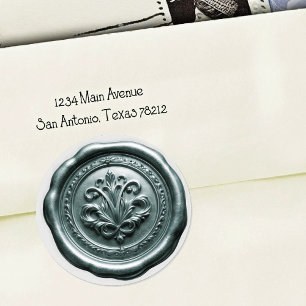 Faux Wax Envelope Seal Style 4 Blue 1 Sticker