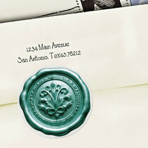 Faux Wax Envelope Seal Style 4 Blue 5 Sticker