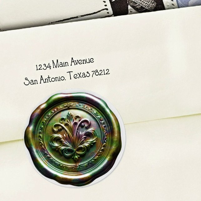 Faux Wax Envelope Seal Style 4 Green 23 Sticker (Creator Uploaded)