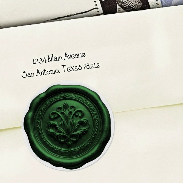 Faux Wax Envelope Seal Style 4 Green 2 Sticker (Creator Uploaded)
