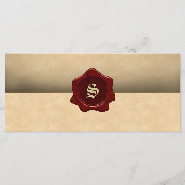 Faux Wax Seal and Parchment Vintage Goth Menu (Front)