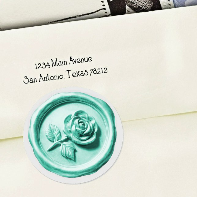 Faux Wax Seal Aqua Rose 2 Deep Impression (Creator Uploaded)