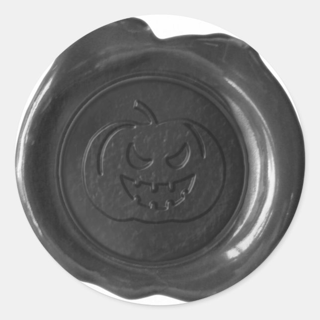 Faux Wax Seal - Black - JACK-O-LANTERN 01 (Front)
