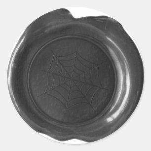 Faux Wax Seal - Black - SPIDER WEB