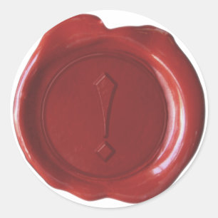 Faux Wax Seal - Blood Red - Explanation Mark