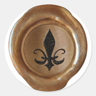 Faux Wax Seal - Copper w/ Black - SPADE