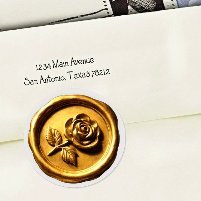 Faux Wax Seal Gold Rose 2 Deep Impression (Creator Uploaded)