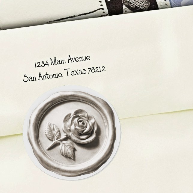 Faux Wax Seal Gray Rose 2 Deep Impression (Creator Uploaded)