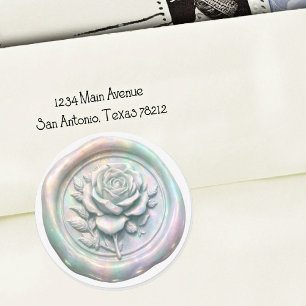 Faux Wax Seal Iridescent Rose Deep Impression