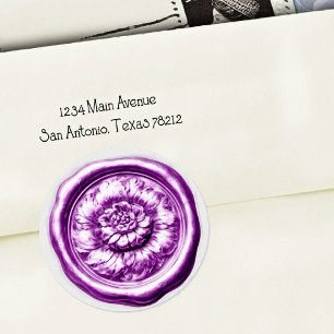 Faux Wax Seal Peony Orchid Purple