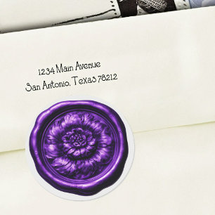 Faux Wax Seal Peony Purple