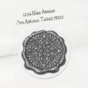 Faux Wax Seal, Pewter Grey Classic Round Sticker