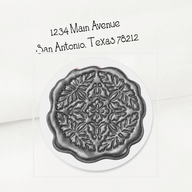 Faux Wax Seal, Pewter Grey Classic Round Sticker (Creator Uploaded)