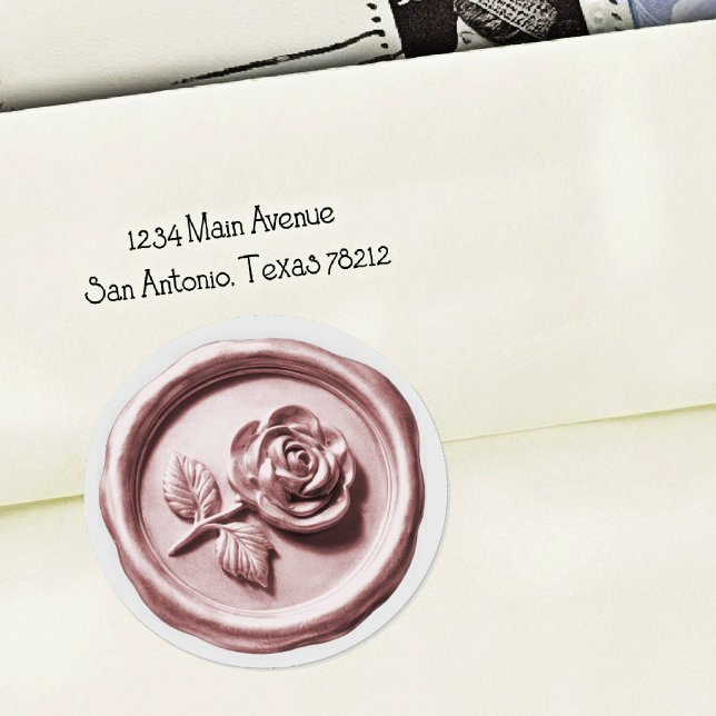 Faux Wax Seal Pink Rose 2 Deep Impression (Creator Uploaded)
