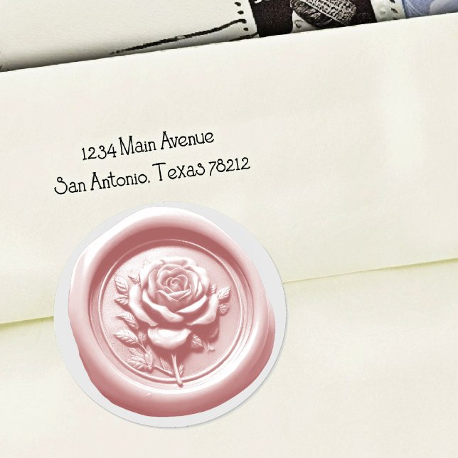 Faux Wax Seal Pink Rose Deep Impression (Creator Uploaded)