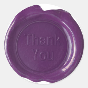 Faux Wax Seal - Plum - Bold - Thank You