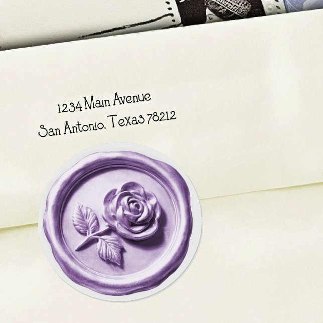 Faux Wax Seal Purple Rose 2 Deep Impression (Creator Uploaded)