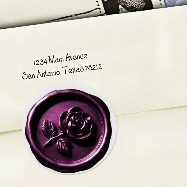 Faux Wax Seal Purple Rose 2 Deep Impression (Creator Uploaded)