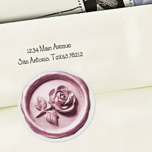 Faux Wax Seal Purple Rose 2 Deep Impression